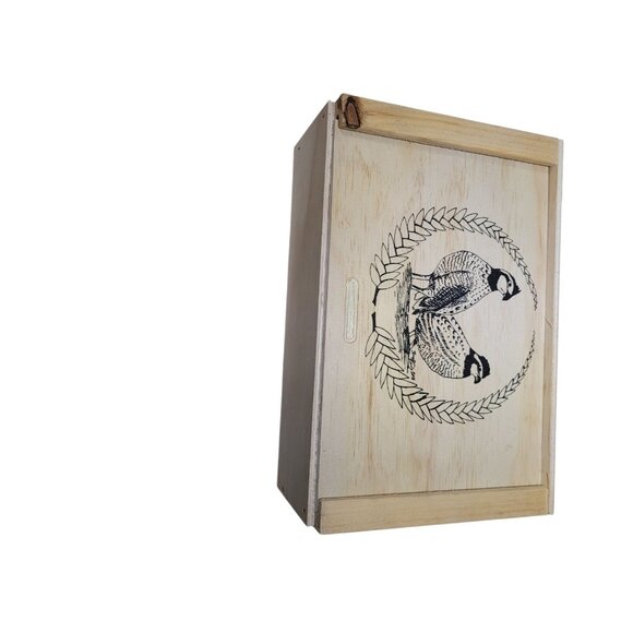 Wood Storage Jewelry Box Quail Sliding Lid 10.25 X 6.75 X 3.5 - Picture 13 of 14